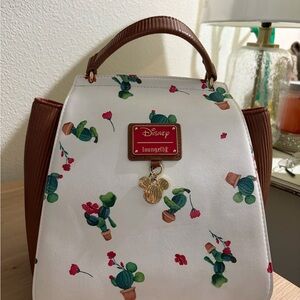 Loungefly White and Brown Cactus Backpack